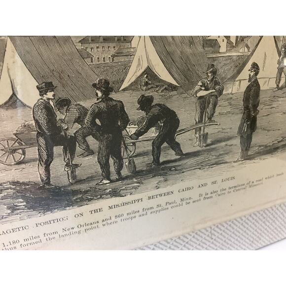 Antique Newspaper Civil War Cape Girardeau Harper Pictorial 1800s Military Rare - Picture 7 of 7